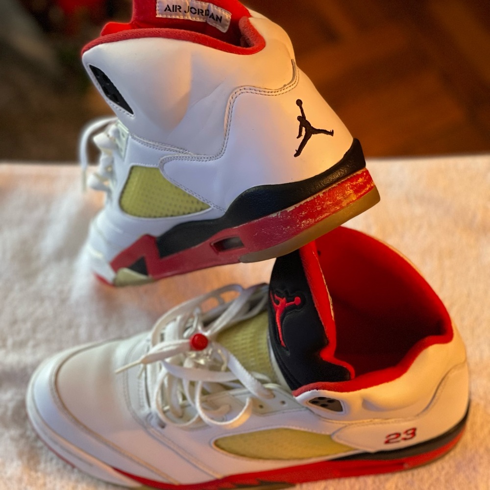 Retro Jordan 5 Sz 13 Fire Red White/Red/Blk